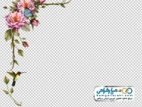 تصویر با کیفیت کادر گل با پروانه
