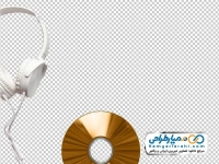 تصویر png هدفون سیمی با CD