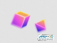 تصویر مکعب و هرم سه بعدی
