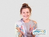 عکس دوربری دختر با دست های رنگی