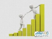 عکس آدمک سه بعدی روی نمودار رشد میله ای