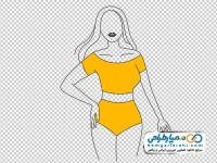 تصویر وکتوری خانم با نیم تنه و شورت