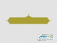 تصویر png کادر متن اسلیمی با رنگ زیتونی و استروک سفید