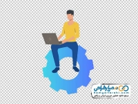 تصویر وکتوری مهندس و چرخ دنده