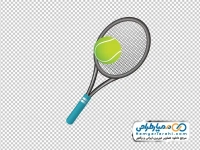 تصویر وکتوری راکت و توپ تنیس