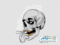 تصویر وکتوری اسکلت سر با سیگار