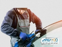 عکس با کیفیت تعویض کردن شیشه ماشین