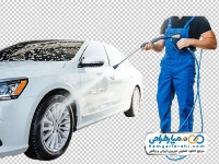 تصویر با کیفیت شستن ماشین در کارواش