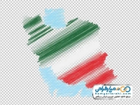 تصویر png نقشه ایران به رنگ پرچم
