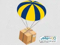 دوربری تصویر کارتن پستی بسته به چتر