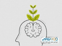 عکس وکتوری سر انسان با نهال درخت