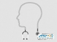 تصویر وکتوری سر انسان با گوشی پزشکی