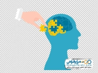 عکس وکتوری سر انسان با تکه های پازل