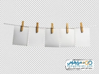 تصویر png برگه یادداشت آویزان به طناب