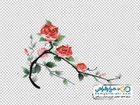 نقاشی وکتوری شاخه گل رز