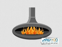 تصویر وکتوری شومینه روشن