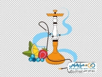 تصویر وکتوری قلیان و میوه