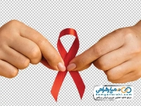تصویر png لوگو ایدز در دست