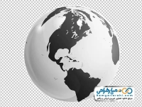 عکس سیاه و سفید کره زمین با فرمت png