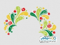 تصویر png پس زمینه طرح گلدار و زینتی رنگارنگ