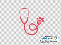 تصویر وکتوری گوشی پزشکی و رد پا سگ