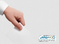 تصویر با کیفیت دست با برگه رای