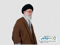 تصویر png آقای خامنه ای با عبای قهوه ای