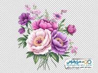 عکس png گل های رنگارنگ کارت پستالی