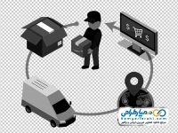 تصویر کارتونی آدمک سیستم حمل و نقل