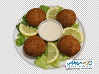 تصویر با کیفیت بشقاب فلافل با دورچین