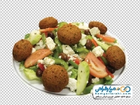 تصویر دوربری بشقاب فلافل با دورچین