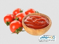 تصویر با کیفیت کاسه سس قرمز و گوجه