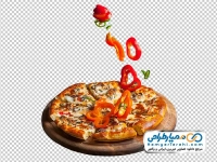 عکس png پیتزا با تزئین فلفل دلمه