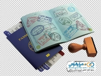 تصویر با کیفیت پاسپورت و بلیط هواپیما