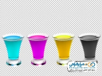 تصویر با کیفیت رنگ های ریخته شده داخل لیوان