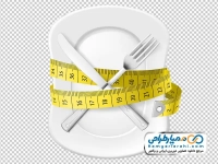 تصویر وکتوری متر و بشقاب و قاشق
