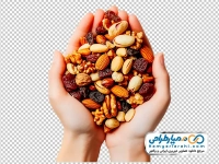تصویر با کیفیت آجیل در دست