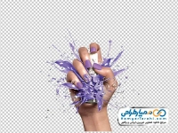 تصویر وکتوری پاشش لاک در دست