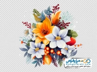 عکس وکتوری دسته گل سفید و نارنجی