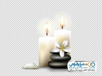 تصویر png شمع و سنگ ماساژ