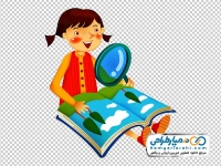 عکس وکتوری دختر با کتاب و ذره بین