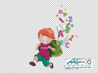 تصویر وکتوری پسر با حروف انگلیسی