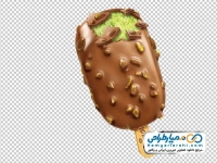 تصویر وکتوری بستنی چوبی با روکش شکلات و بادام
