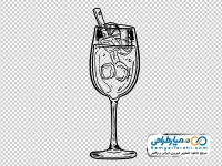 نقاشی سیاه و سفید لیوان آبمیوه
