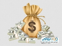 تصویر وکتوری کیسه پول با دلار