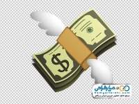 تصویر وکتوری دلار با بال پرواز