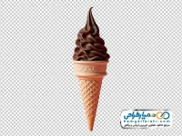 تصویر با کیفیت بستنی قیفی شکلاتی