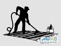 آیکون مرد در حال فرش شستن