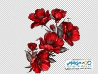 تصویر وکتوری گل قرمز آبرنگی