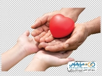 تصویر png دست در حال اهدای قلب